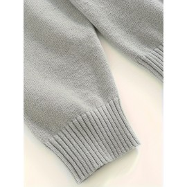 Men'S Casual Solid Color Button-Design Sweater | 100% Polyester Knit Fabric | Medium Stretch | Polo Collar | Loose Fit | Fall/Winter Collection Men'S Casual Solid Color Button-Design Sweater | 100% Polyester Knit Fabric | Medium Stretch | Polo Collar | Loose Fit | Fall/Winter Collection
