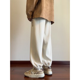 Men's Casual Joggers with Embroidered Design - Comfy Drawstring Sweatpants for Spring & Fall, Versatile Loose Fit Men's Casual Joggers with Embroidered Design - Comfy Drawstring Sweatpants for Spring & Fall, Versatile Loose Fit