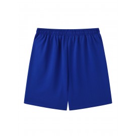 Men's Casual Cross Print Shorts with Pockets - Breathable Polyester, Machine Washable